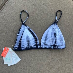Maaji Tie Dye Black White Bikini Top NWT Size M